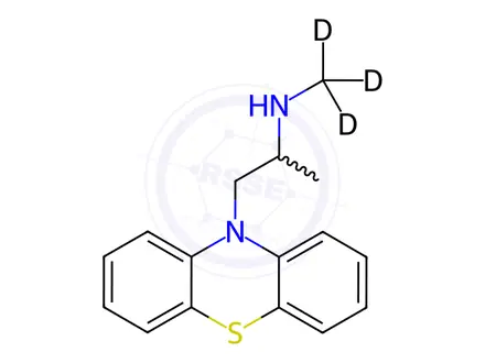 Chemical structure of rac N-Demethyl Promethazine-d3 Hydrochloride