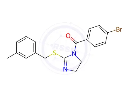 Chemical structure of (4-Bromophenyl)(2-((3-methylbenzyl)thio)-4,5-dihydro-1H-imidazol-1-yl)methanone