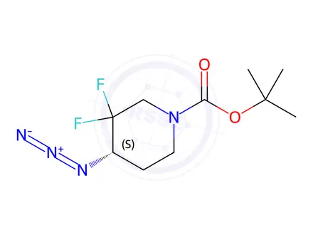 Chemical structure of (S)-tert-butyl 4-azido-3,3-difluoropiperidine-1-carboxylate