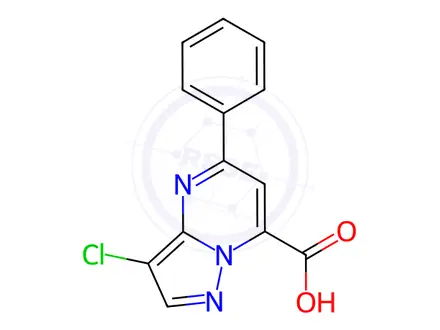 Chemical structure of 3-Chloro-5-phenylpyrazolo[1,5-a]pyrimidine-7-carboxylic acid