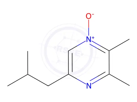 Chemical structure of Pyrazine, 2,3-dimethyl-5-(2-methylpropyl)-, 1-oxide (9CI)