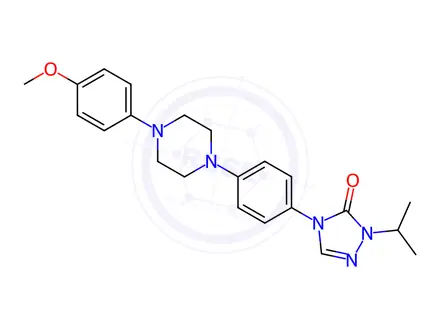 Chemical structure of Itraconazole Methoxy Isopropyltriazolone Impurity