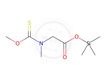 Chemical structure of Glycine, N-(methoxythioxomethyl)-N-methyl-, trimethylsilyl ester