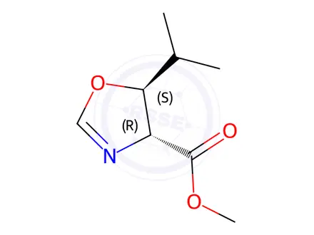 Chemical structure of (4R,5S)-Methyl 5-isopropyl-4,5-dihydrooxazole-4-carboxylate
