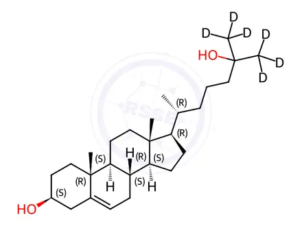 Chemical structure of 25-hydroxycholesterol-d6