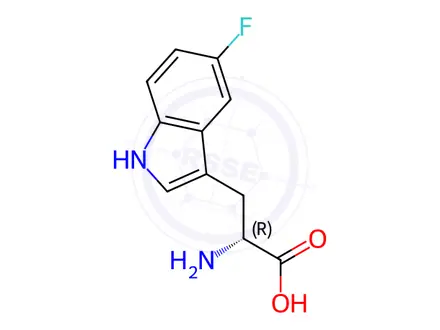 Chemical structure of 5-Fluoro-D-tryptophan
