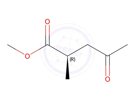 Chemical structure of Pentanoic acid, 2-methyl-4-oxo-, methyl ester, (2R)-(9CI)