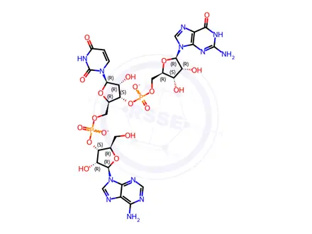 Chemical structure of Guanosine, adenylyl-(3'->5')-uridylyl-(3'->5')-, diammonium salt