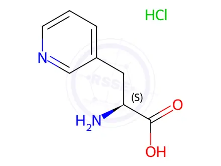 Chemical structure of (S)-2-Amino-3-(pyridin-3-yl)propanoic acid hydrochloride