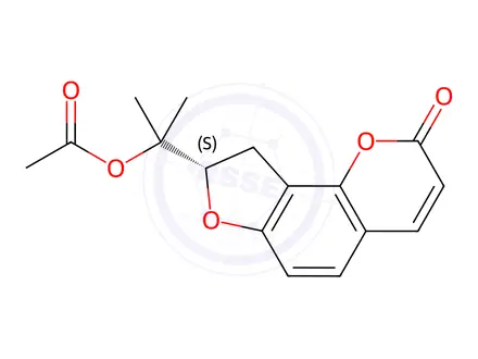 Chemical structure of ColuMbianetin acetate