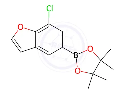 Chemical structure of Benzofuran, 7-chloro-5-(4,4,5,5-tetramethyl-1,3,2-dioxaborolan-2-yl)-