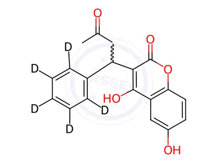 Chemical structure of 6-Hydroxy Warfarin-d5