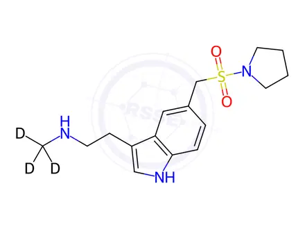 Chemical structure of N-Desmethyl Almotriptan-d3
