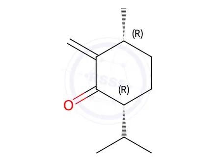 Chemical structure of Cyclohexanone, 3-methyl-2-methylene-6-(1-methylethyl)-, (3R,6R)-(9CI)