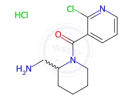 Chemical structure of (2-AMinoMethyl-piperidin-1-yl)-(2-chloro-pyridin-3-yl)-Methanone hydrochloride