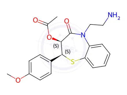 Chemical structure of N,N-DiDesmethyl Diltiazem Hydrochloride