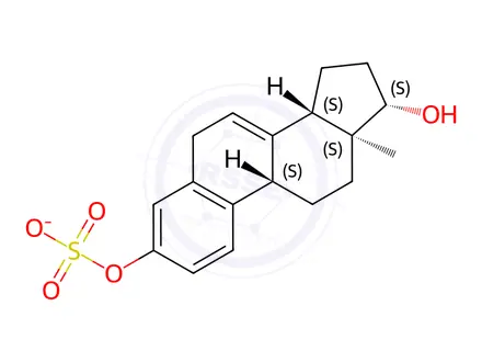 Chemical structure of 17-Beta-Dihydro Equilin 3-sodium Sulfate