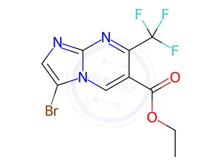 Chemical structure of Ethyl 3-bromo-7-(trifluoromethyl)imidazo[1,2-a]pyrimidine-6-carboxylate