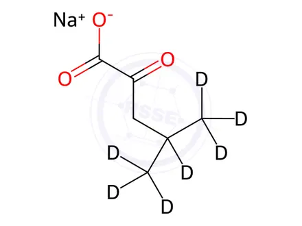 Chemical structure of 4-Methyl-2-oxovaleric Acid-d7 Sodium Salt