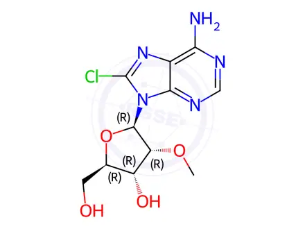 Chemical structure of Adenosine, 8-chloro-2'-O-methyl-(9CI)