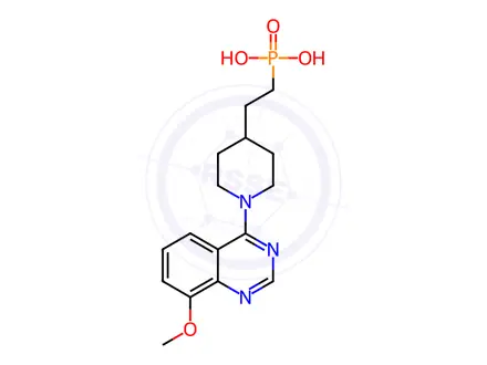 Chemical structure of Phosphonic acid, P-[2-[1-(8-methoxy-4-quinazolinyl)-4-piperidinyl]ethyl]-