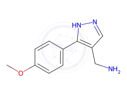 Chemical structure of 1-[5-(4-Methoxyphenyl)-1H-pyrazol-4-yl]methanamine