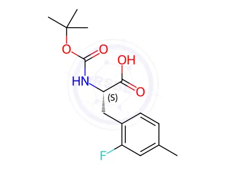 Chemical structure of (2S)-3-(2-fluoro-4-methylphenyl)-2-[(2-methylpropan-2-yl)oxycarbonylamino]propanoic acid