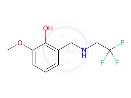 Chemical structure of 2-Methoxy-6-([(2,2,2-trifluoroethyl)amino]methyl)phenol