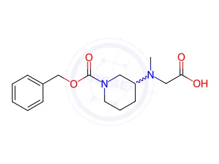 Chemical structure of 2-((1-((Benzyloxy)carbonyl)piperidin-3-yl)(methyl)amino)acetic acid