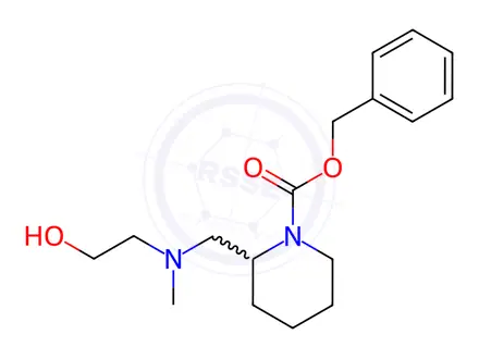 Chemical structure of Benzyl 2-(((2-hydroxyethyl)(methyl)amino)methyl)piperidine-1-carboxylate