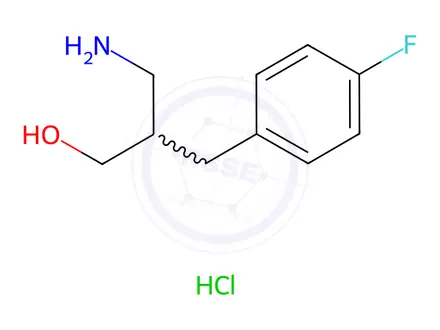 Chemical structure of 3-amino-2-[(4-fluorophenyl)methyl]propan-1-ol hydrochloride