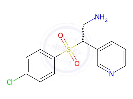 Chemical structure of 2-((4-Chlorophenyl)sulfonyl)-2-(pyridin-3-yl)ethan-1-amine dihydrochloride