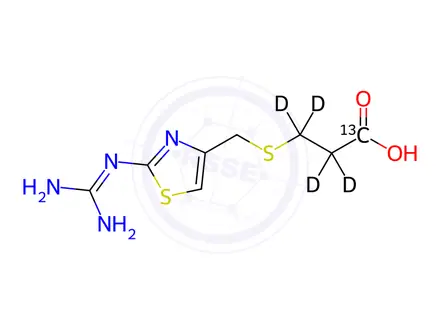 Chemical structure of Famotidine-13C,d4 Acid Impurity