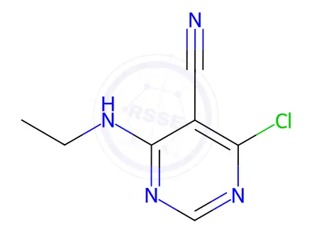 Chemical structure of 4-Chloro-6-(ethylamino)pyrimidine-5-carbonitrile