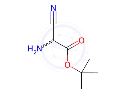 Chemical structure of Acetic acid, 2-amino-2-cyano-, 1,1-dimethylethyl ester