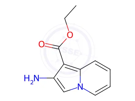 Chemical structure of 1-Indolizinecarboxylic acid, 2-amino-, ethyl ester