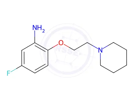 Chemical structure of 5-Fluoro-2-[2-(1-piperidinyl)ethoxy]phenylamine Dihydrochloride