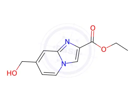 Chemical structure of IMIDAZO[1,2-A]PYRIDINE-2-CARBOXYLIC ACID, 7-(HYDROXYMETHYL)-, ETHYL ESTER