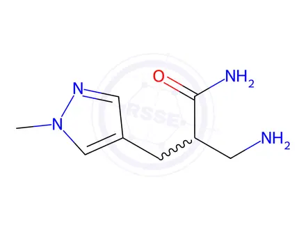 Chemical structure of 3-amino-2-[(1-methyl-1H-pyrazol-4-yl)methyl]propanamide dihydrochloride