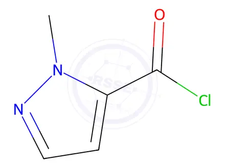 Chemical structure of 1-Methyl-1H-pyrazole-5-carbonyl Chloride