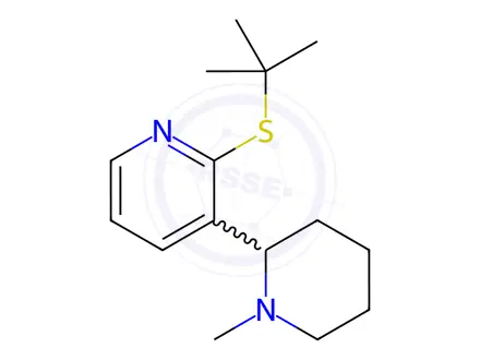 Chemical structure of 2-(tert-Butylthio)-3-(1-methylpiperidin-2-yl)pyridine
