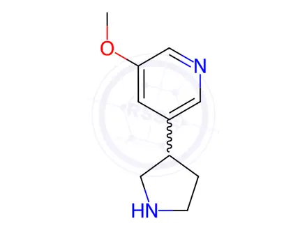 Chemical structure of 3-methoxy-5-(pyrrolidin-3-yl)pyridine dihydrochloride