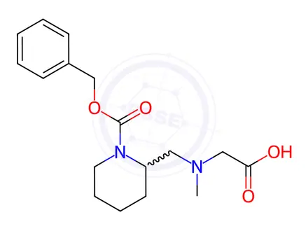 Chemical structure of 2-(((1-((Benzyloxy)carbonyl)piperidin-2-yl)methyl)(methyl)amino)acetic acid
