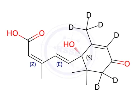 Chemical structure of (+)-cis,trans-Abscisic acid-d6