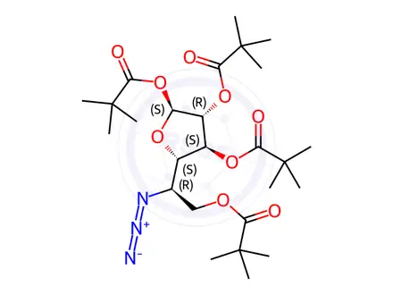 Chemical structure of 5-Azido-5-deoxy-β-D-galactofuranose 1,2,3,6-Tetrakis(2,2-dimethylpropanoate)