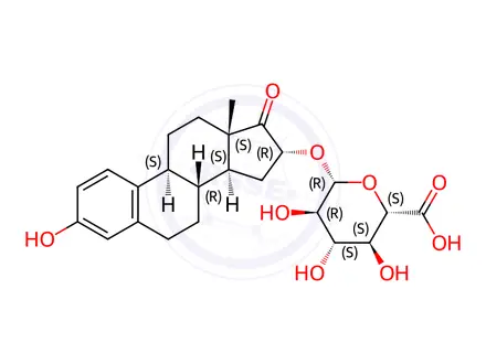 Chemical structure of 16α-Hydroxyestrone 16-β-D-Glucuronide