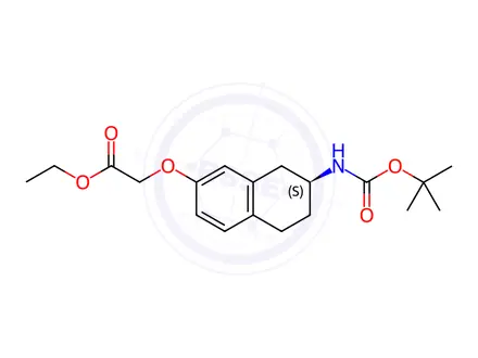 Chemical structure of (S)-Ethyl 2-((7-((tert-Butoxycarbonyl)amino)-5,6,7,8-tetrahydronaphthalen-2-yl)oxy)acetate