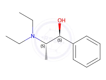 Chemical structure of (R*,R*)-(+/-)-N,N-Diethyl Norephedrine Hydrochloride