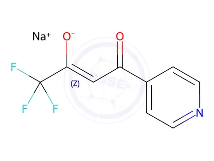 Chemical structure of Sodium 1,1,1-trifluoro-4-oxo-4-(pyridin-4-yl)but-2-en-2-olate