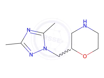Chemical structure of Morpholine, 2-[(3,5-dimethyl-1H-1,2,4-triazol-1-yl)methyl]-